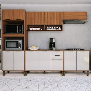 Cozinha Completa 5 Peças Sem Tampo Indekes Paris Freijo/Off White