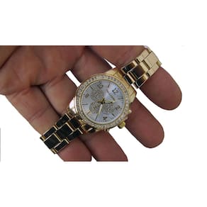 Relogio Feminino Pulseira Dourada Movimento A Quartzo-Pall