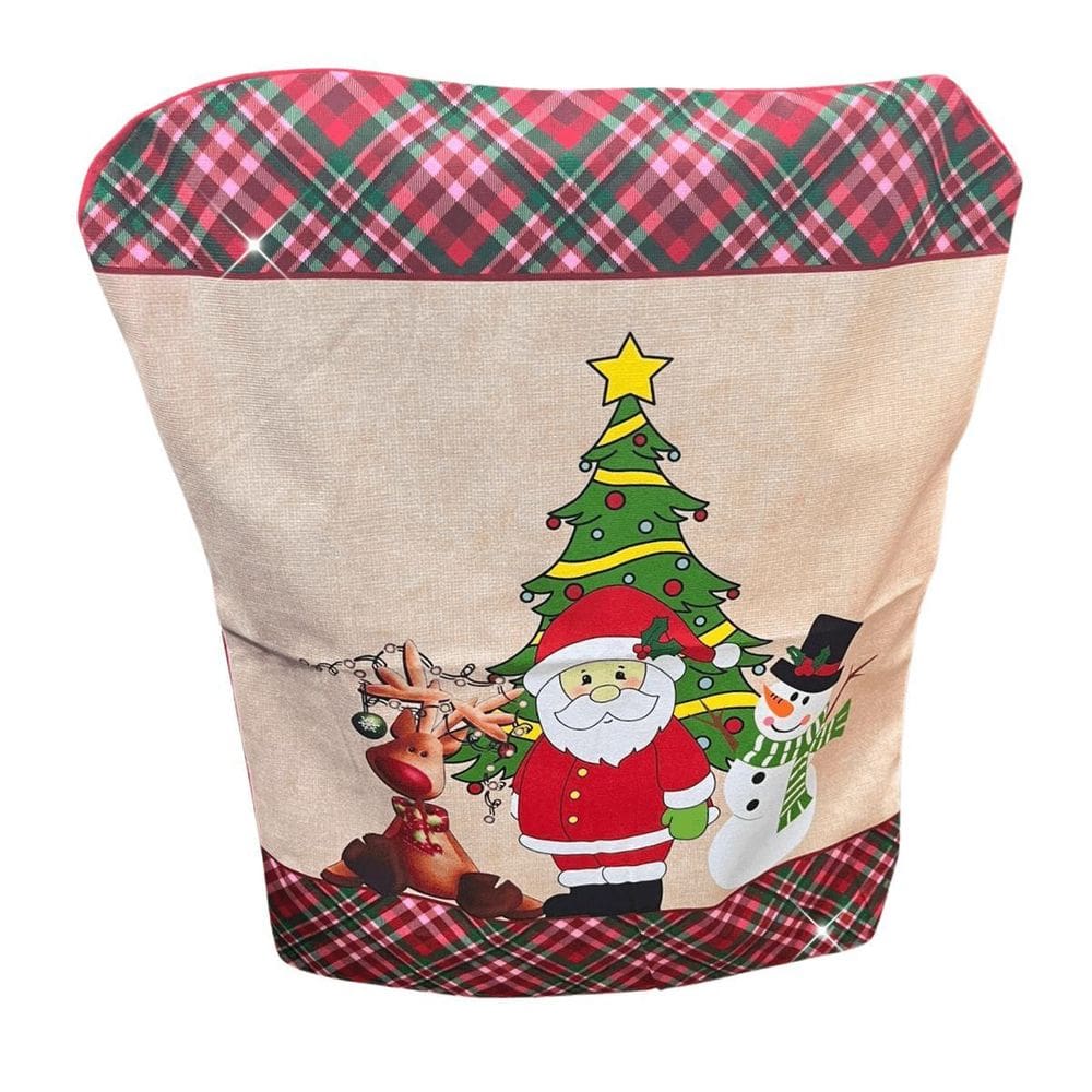 Capa Cadeira Natal Decoração Papai Noel Rena Boneco De Neve