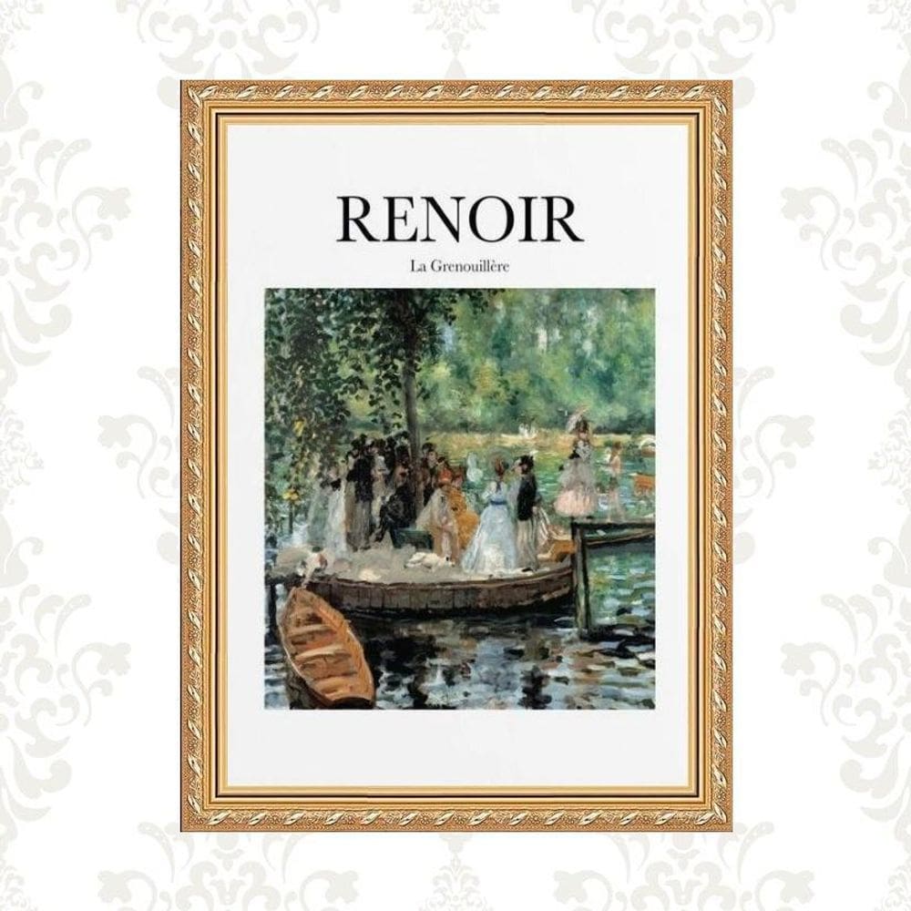 Quadro Moldura Dourada Renoir - La Grenouillére 33X24Cm