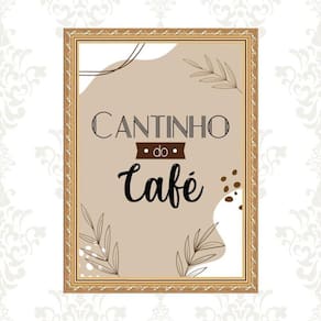 Quadro Cantinho Do Café Moldura Dourada 33X24Cm