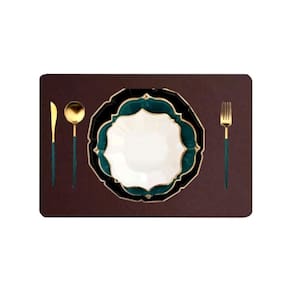6 Jogos Americanos Mesa Jantar Impermeável + Porta Copos