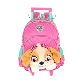 Mochila De Rodinhas Patrulha Canina Skye Rosa - Luxcel