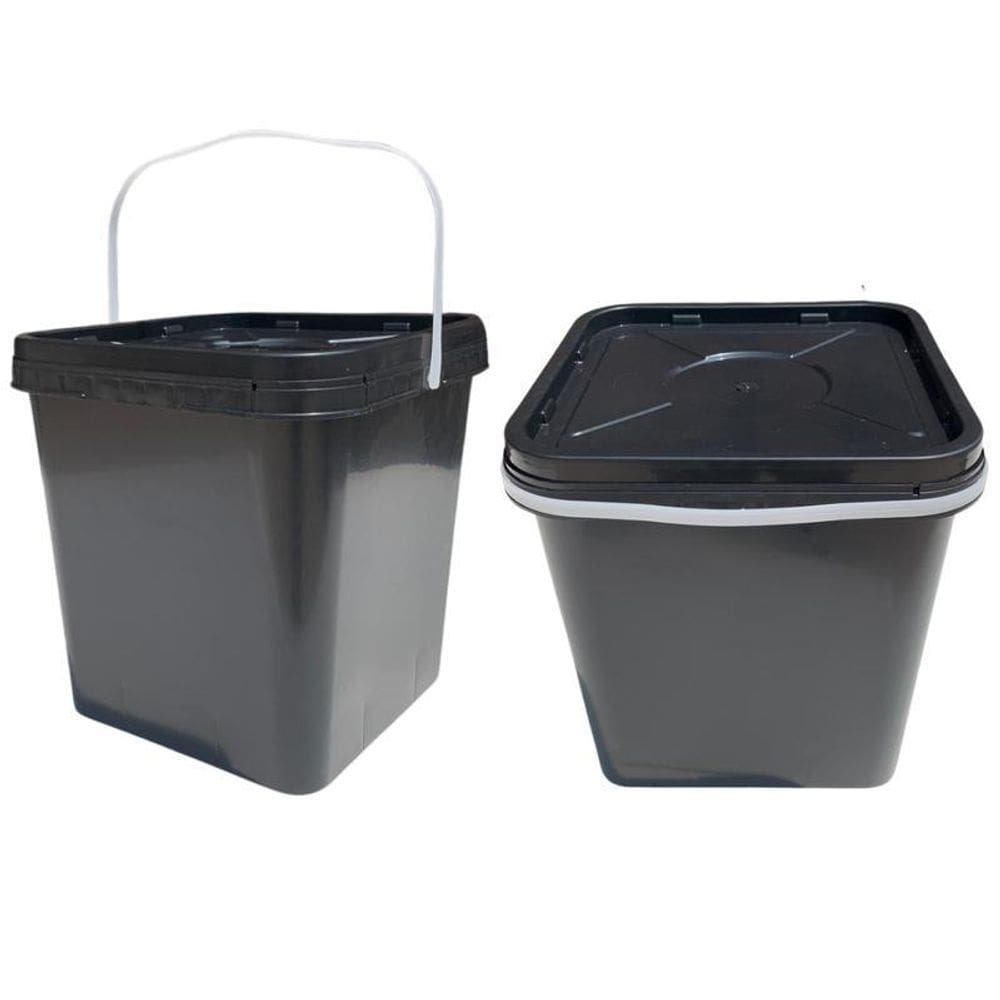 Balde Quadrado 16L Para Reciclar Líquidos Com Tampa