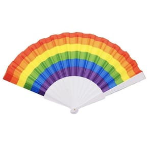 Leque Grande Colorido Arco Íris Lgbt Carnaval Decoração