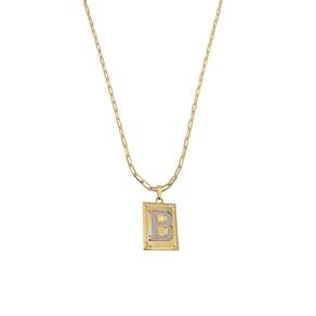 Cordão 60Cm Masculino Feminino Pingente Letra B Banhado Ouro