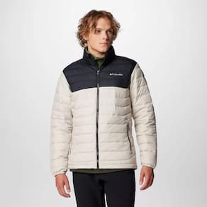 Jaqueta Columbia Powder Lite II Bege/Preto Masculina