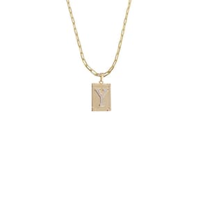 Cordão 45Cm Masculino Feminino Pingente Letra Y Banhado Ouro