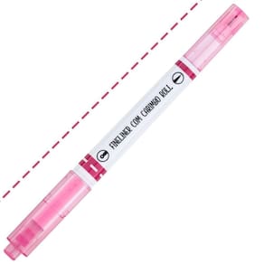 Caneta Hidrográfica Fineliner 0.4mm Com Carimbo Roll Brw Rosa