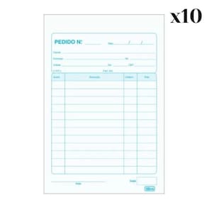 Talão De Pedido 1-32 Pequeno 40x2 Vias 80 Folhas Tilibra Com 10 Unidades
