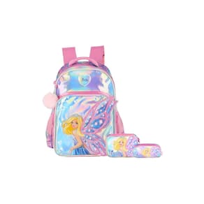 Kit Mochila Costas+Estojos Box E Triplo Barbie - Rosa