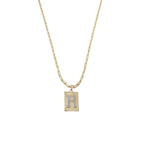 Cordão 50Cm Masculino Feminino Pingente Letra R Banhado Ouro