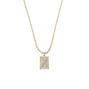 Cordão 60Cm Masculino Feminino Pingente Letra X Banhado Ouro