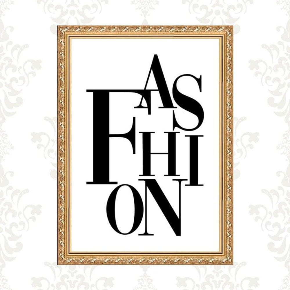 Quadro Moldura Dourada Fashion 33X24Cm