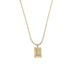 Cordão 50Cm Masculino Feminino Pingente Letra L Banhado Ouro
