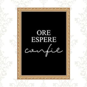 Quadro Moldura Dourada Ore Espere Confie 33X24Cm