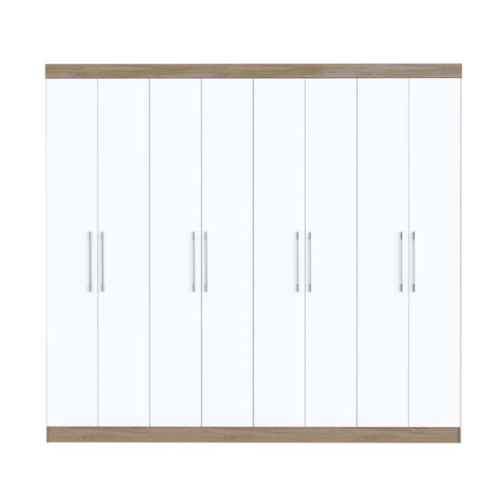 Guarda-Roupa 8 Portas Primavera Supreme SM384 Noce/Branco