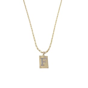 Cordão 60Cm Masculino Feminino Pingente Letra F Banhado Ouro