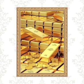Quadro Moldura Dourada Arquétipo Riqueza - Ouro 45X34Cm