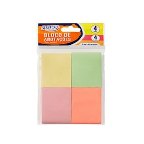 Bloco Auto Adesivo Para Anotações Tons Pastel 38x51mm Brw
