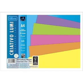 Caderno Colado Criativo A4 Lumi Académie 50 Folhas 5 Cores Faber-castell