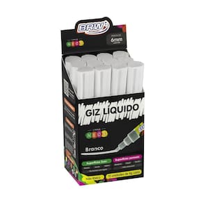 Caixa Caneta Giz Líquido 6mm 4g Evoke Com 12 Unidades Brw Branco
