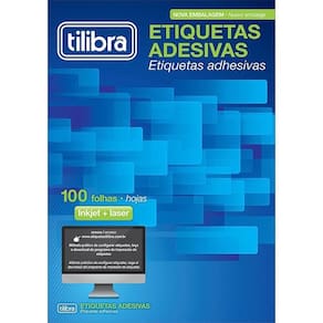 Etiquetas Adesivas 279,4 X 215,9mm 100 Folhas 1 Etiquetas-folha Tb185 Tilibra