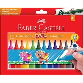 Caneta Hidrográfica Faber-castell Jumbo Com 12 Cores