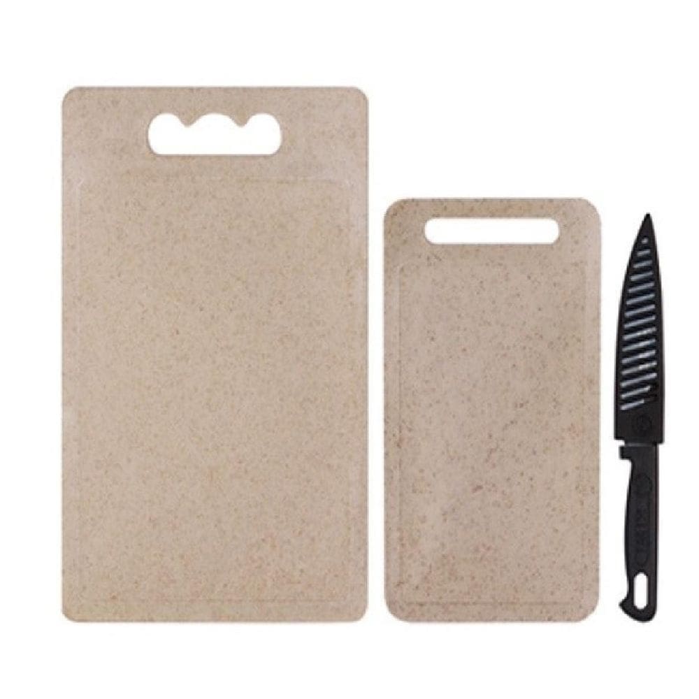 Tábuas Para Corte De Alimentos - 2 Tabuas E 1 Faca Beje