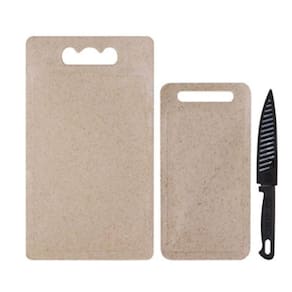 Tábuas Para Corte De Alimentos - 2 Tabuas E 1 Faca Beje