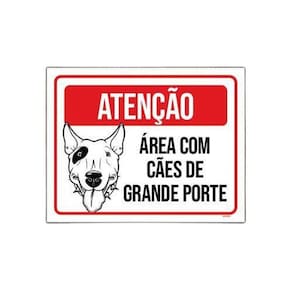 Kit 10 Placas Atenção Área Cães Grande Porte Pitbull 46cm