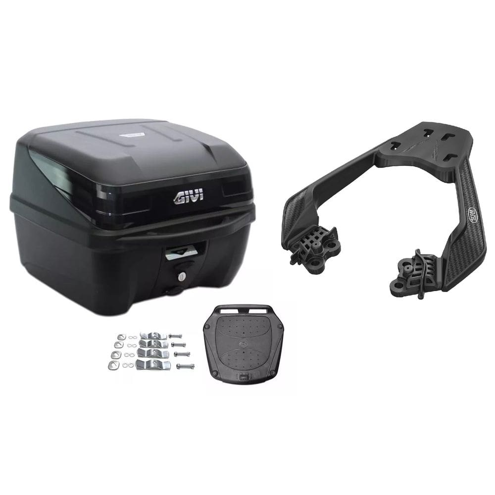 KIT BAÚ 33L M.LOCK TRAFFIC III GIVI + BAGAGEIRO SCAM HONDA CB 300f TWISTER CB300f
