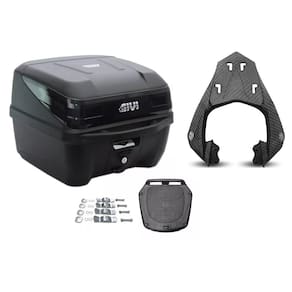 KIT BAÚ MOTO 33L M.LOCK TRAFFIC III GIVI + BAGAGEIRO SCAM Fiberforce Fz25 2018 ATÉ 2024