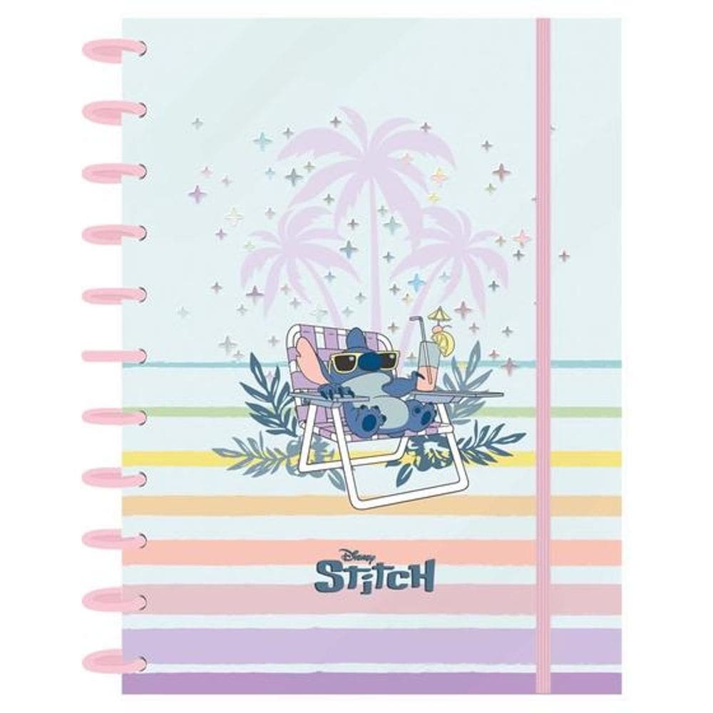 Caderno Discbook Stitch Disney 1 Matéria Foroni 4448
