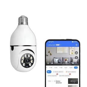 Câmera Ip Wi-Fi Rosqueável E27 Hd Com Áudio E Visão Noturna