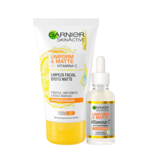 Kit Garnier SkinActive Uniform & Matte Vitamina C Antimarcas (2 Produtos)