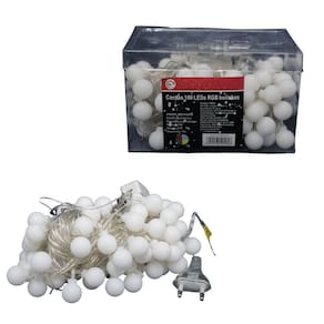 Cordão 100 Leds Bolinha Rgb - Chibrali Transparente