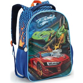 Mochila De Costas 17 Racing Carro Speed Passeio Escolar