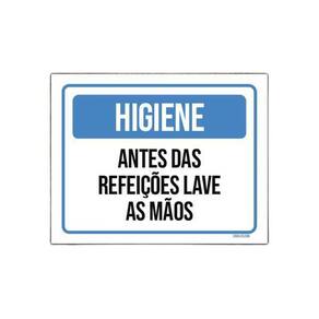 Placa Higiene Antes Das Refeições Lave As Mãos 27X35