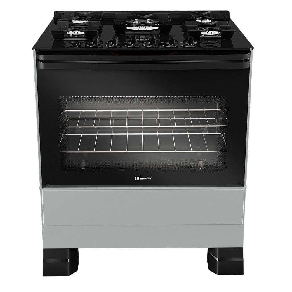 Fogão MFV5BF com 5 Bocas e Mesa de Vidro Mueller