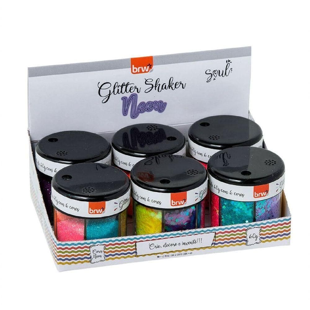Glitter Shaker Neon 6 Cores - 60g - Brw
