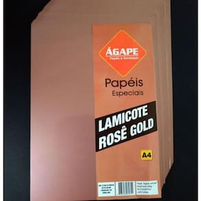 Papel Lamicote A4 210x297mm 250g-m² - 25 Folhas - ágape - Rose Gold