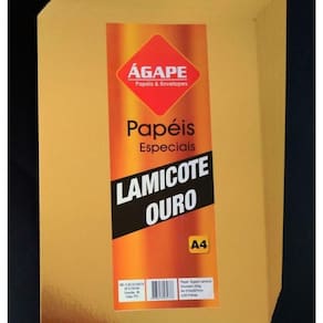 Papel Lamicote A4 210x297mm 250g-m² - 25 Folhas - ágape - Dourado