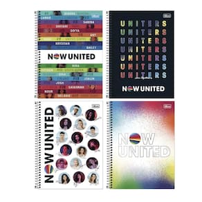 Caderno Espiral Capa Dura 10x1 - 160 Folhas - Now United - Tilibra