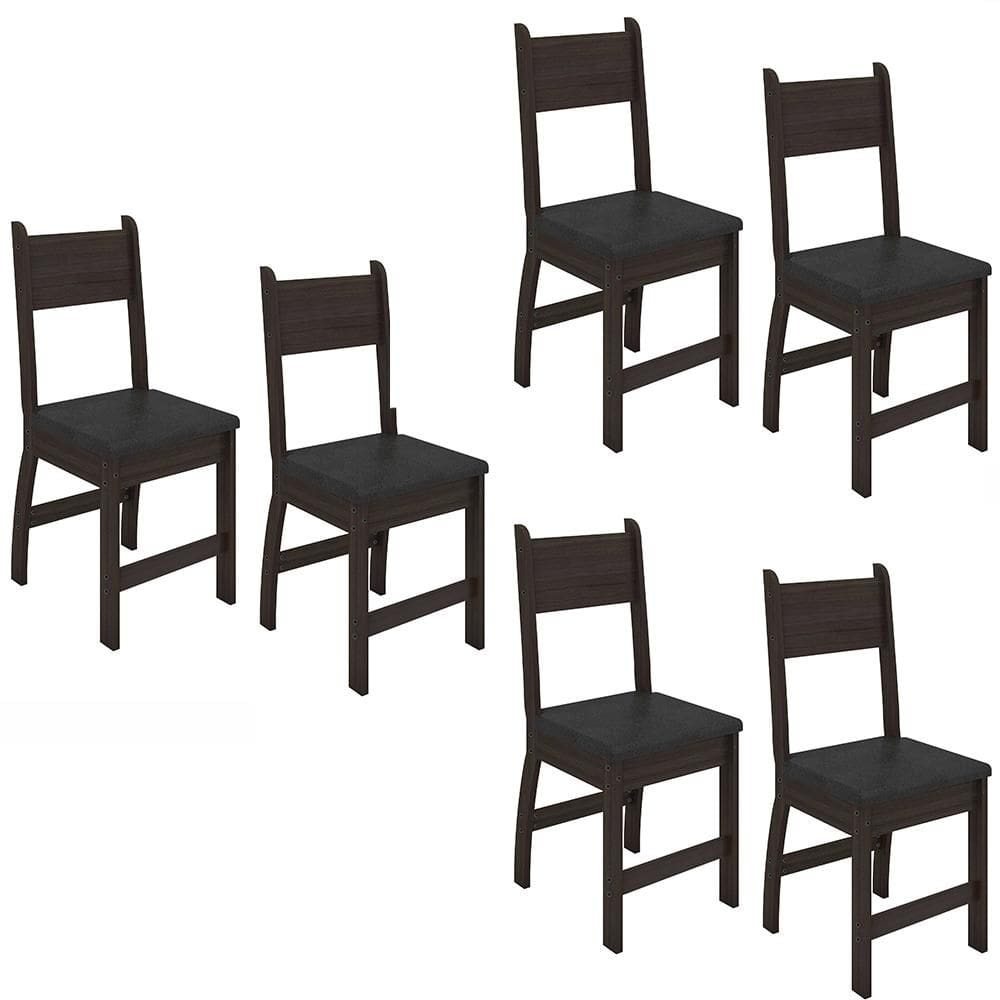 Kit de 6 Cadeiras Milano com Tecido em Material Sintetico