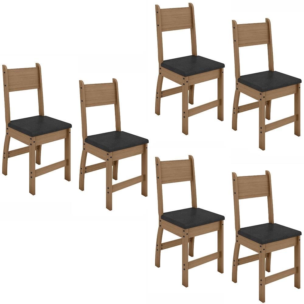 Kit de 6 Cadeiras Milano com Tecido em Material Sintetico