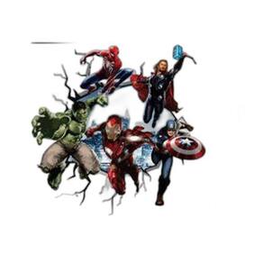 Adesivo De Parede Buraco Falso Vingadores Mod03