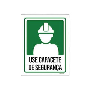 Placa Sinalização Use Capacete Segurança 18X23