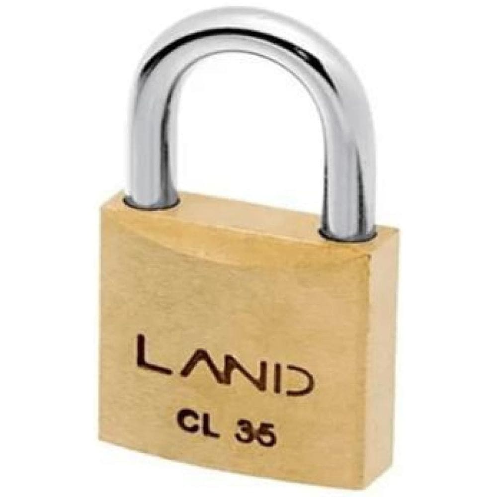 Cadeado Land Cl 35Mm Latão Maciço 2 Chaves Para Portão