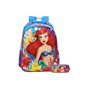 Kit Escolar Mochila De Costas + Estojo Duplo Ariel Sereia